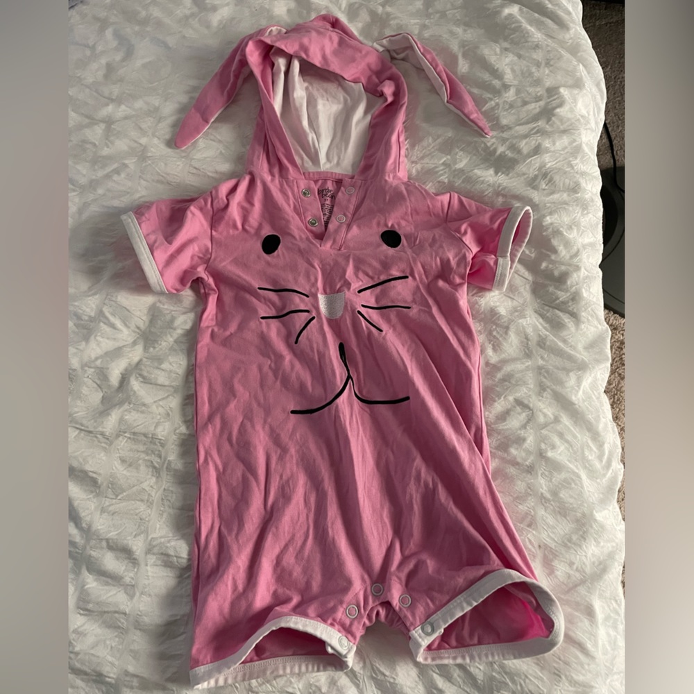 Birdie Bean Viscose Bamboo Toddler Girls 3T Pink Easter Bunny Shortie Romper